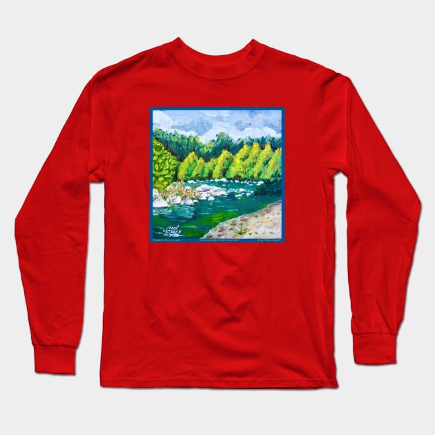 White Lick Creek At Talon Stream Park Long Sleeve T-Shirt by EssexArt_ABC